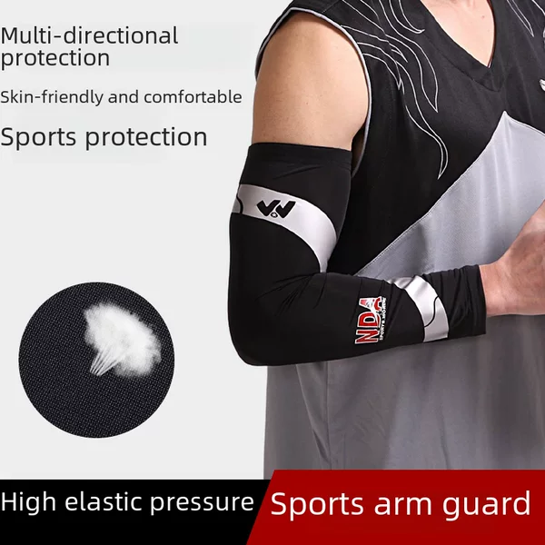 Outdoor Extended Sports Basketball Arm Guards, Thin Pressurized Non-Slip Mountaineering Running Breathable Fitness Elbow Guards
