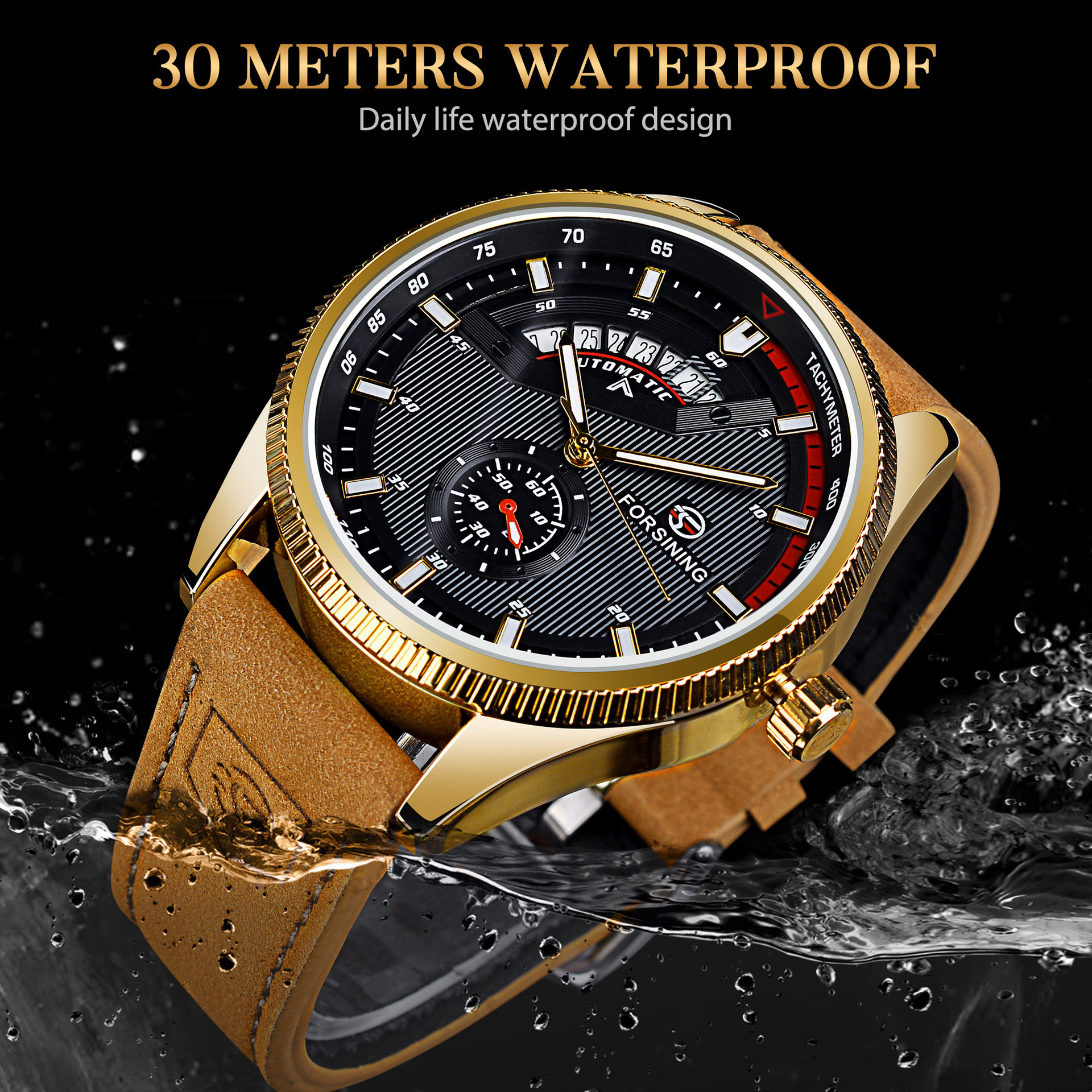 Forsing fully automatic mechanical watch, luminous, fashionable and casual men's watch with calendar new style_voghion.com