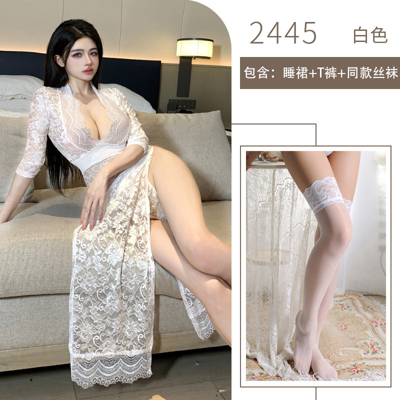 흰색 (잠옷 + 티셔츠 + 흰색 스타킹)