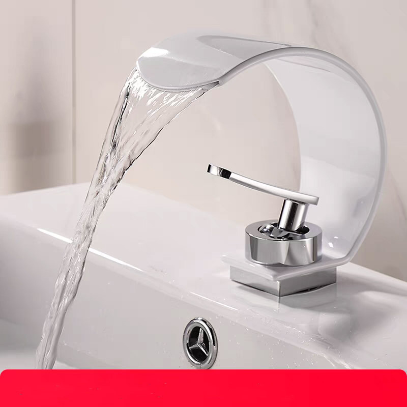 C-Type Waterfall Faucet Washbasin Hot and Cold Creative Stylish Bathroom Washbasin Washroom Faucet Household C-Type Waterfall Faucet Washbasin Hot and Cold Creative Stylish Bathroom Washbasin Washroom Faucet Household