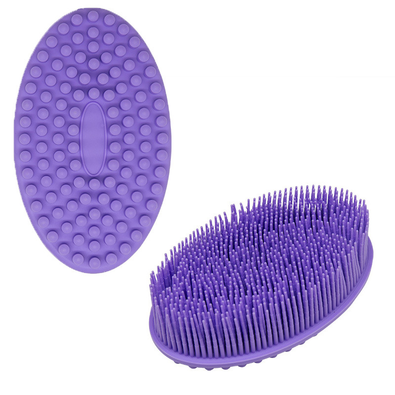 Cepillo de baño de silicona cepillo de baño de doble cara cepillo de baño de silicona artefacto casero cepillo de baño de mango largo frota espalda cepillo de baño de masaje poligonal