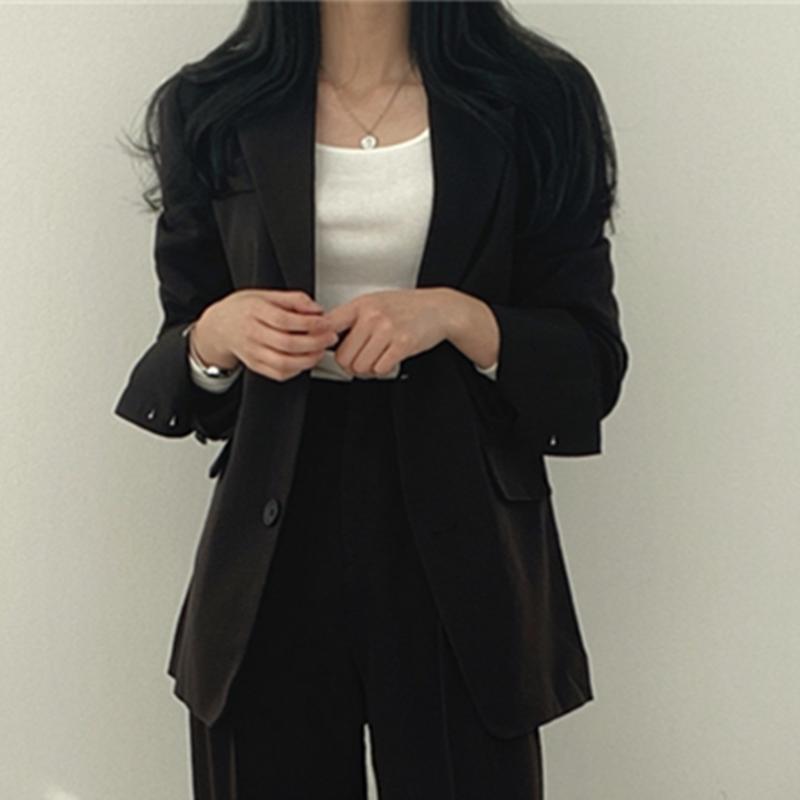 Sanlidadi Women's Casual Suit Jacket Loose Retro Fashionable Outerwear For Spring And Autumn_ecoleips.com