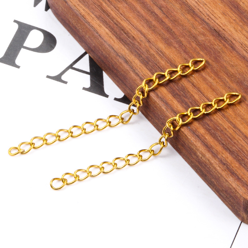 Cadena de extensión de acero inoxidable 5cm Cadena de extensión DIY collar pulsera de titanio Cadena de cola de acero cadena de ajuste de longitud joyas piezas a juego