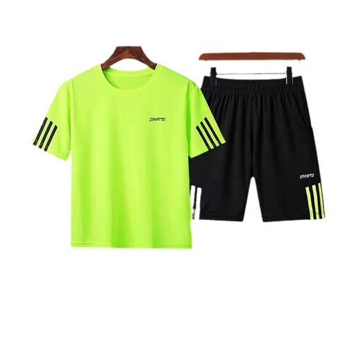 Summer  Boys' and Girls' Sports Short Sleeve Set with Big Kids Quick Dry Clothing for Children - Boys' Football and Basketball Outfits