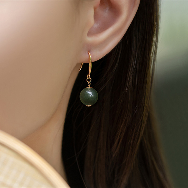 Organic earrings jade