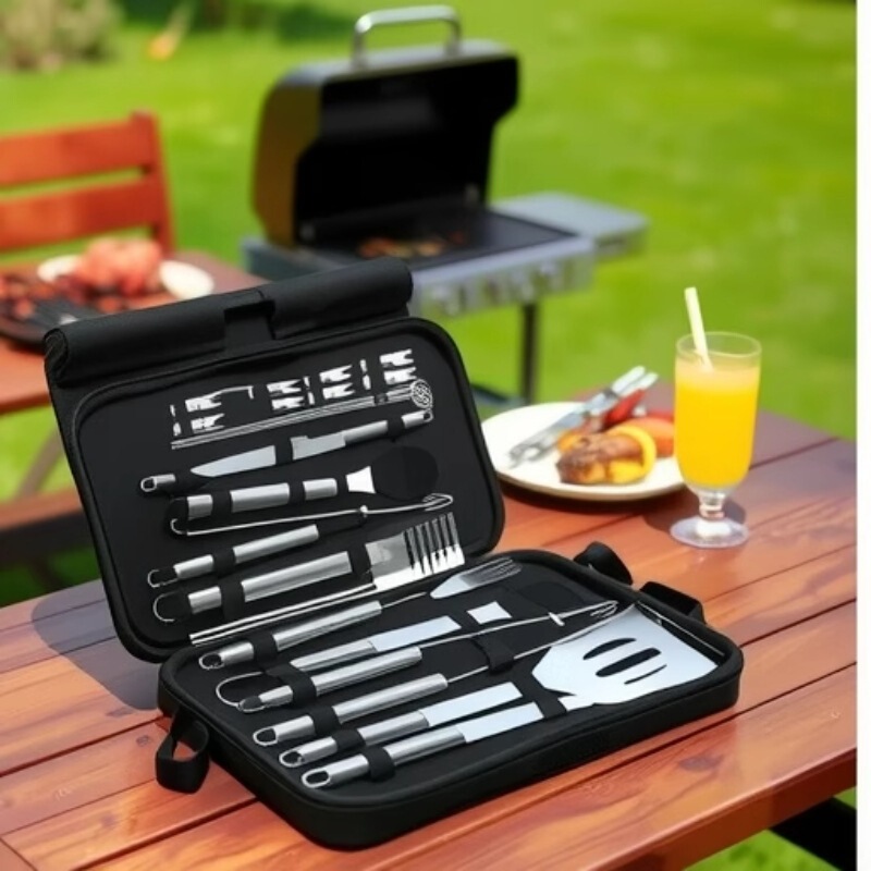 アウトドアバーベキューツールセットキャンプバーベキューツールBBQバーベキューツールステンレス鋼丸管バーベキューセット|undefined