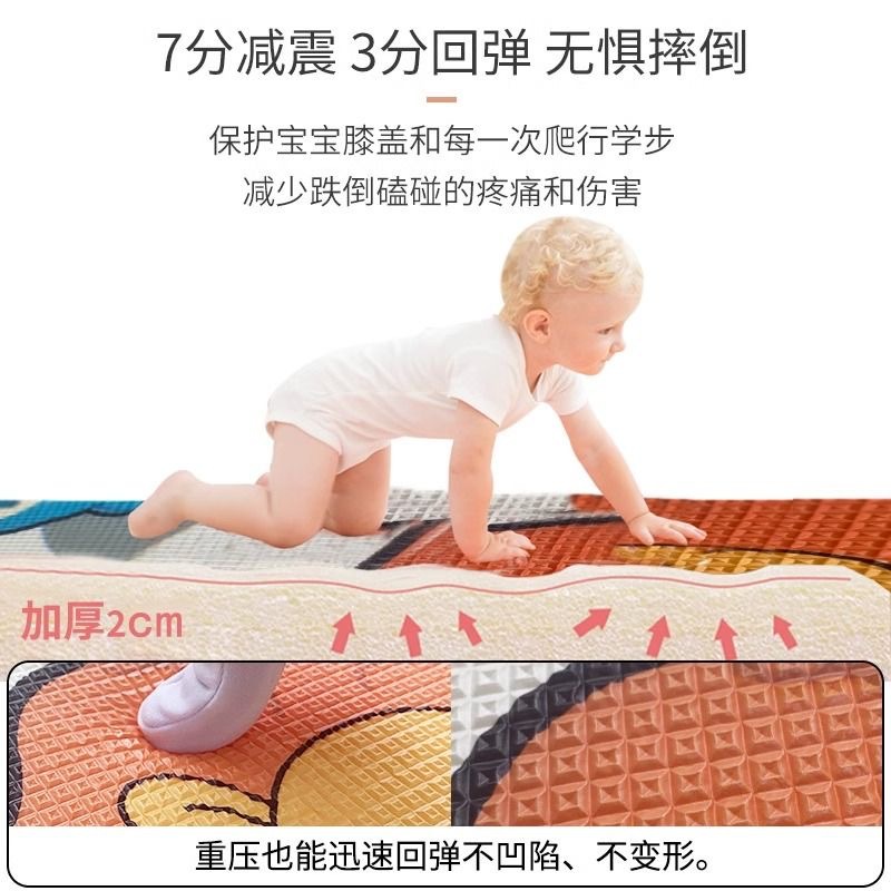 Cojín de cama para bebés, estera de piso a prueba de caídas, estera de rastreo de tamaño súper grande para niños pequeños, estera de rastreo de formaldehído para bebés.