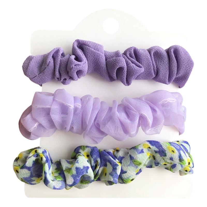 3 piezas ~ celebridad de Internet intestino delgado anillo de pelo ins malla floral pequeños accesorios para el cabello fresco retro diadema de hadas francés estilo coreano