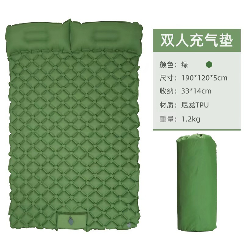 Cojín inflable transfronterizo al aire libre acampando pie colchón inflable automático prensado diamante TPU con almohada camping cojín de dormir