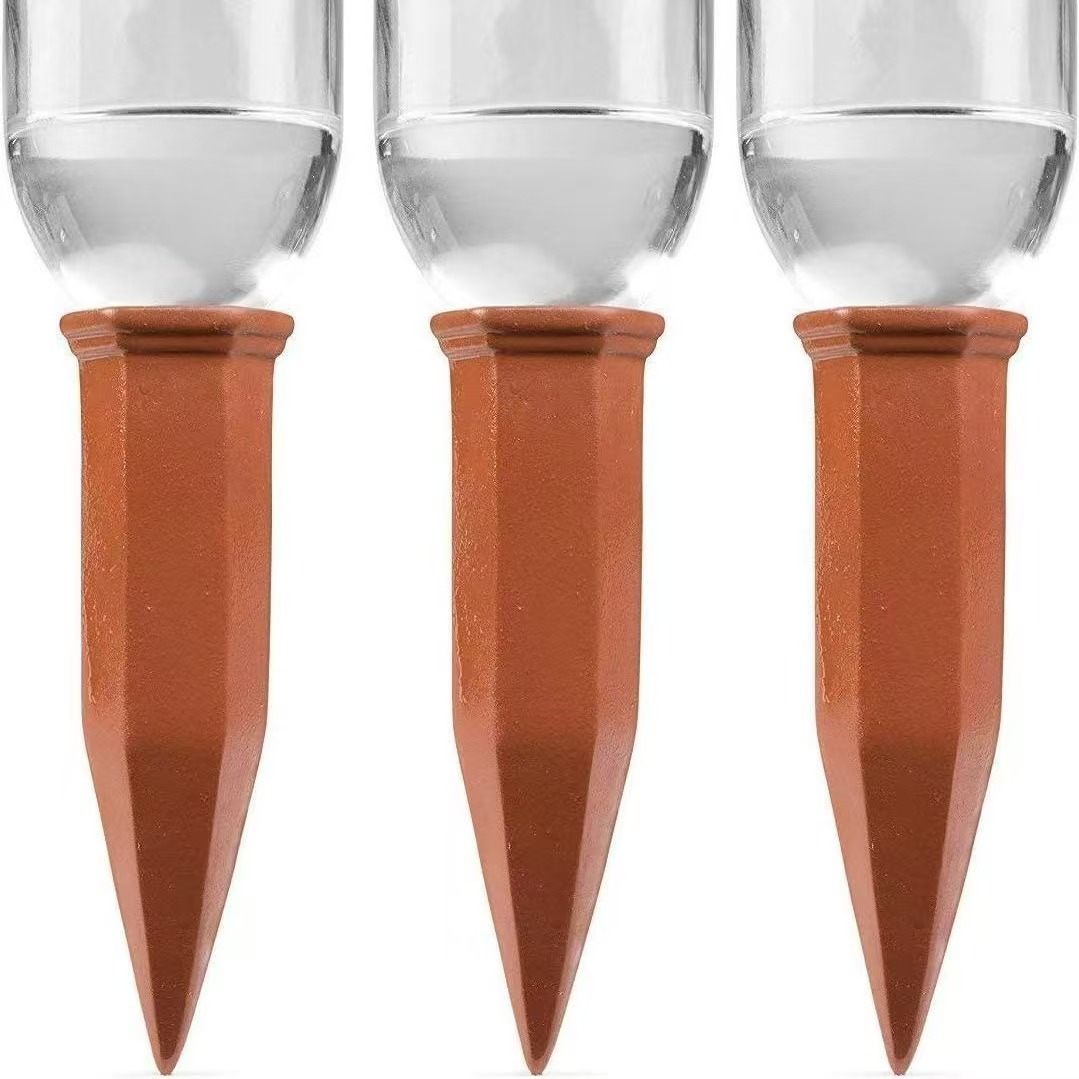 Garden Irrigation Tools, Ceramic Red Clay Lazy Automatic Water Seepage Device, Automatic Flower Watering Device for Seedlings When Going Out