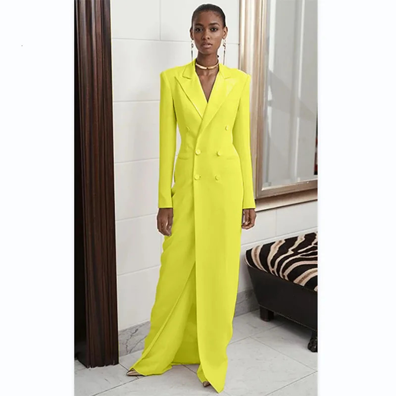 European and American Foreign Trade Amazon Aliexpress Wish New Women's Long Suit with Hip-Hugging Skirt Two-Piece Set Blazer