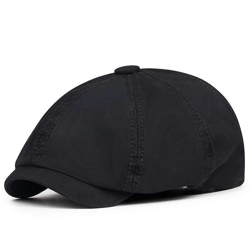 Spring and summer solid color cotton men's octagonal artistic women's newspaper children's beret duckbill hat_voghion.com