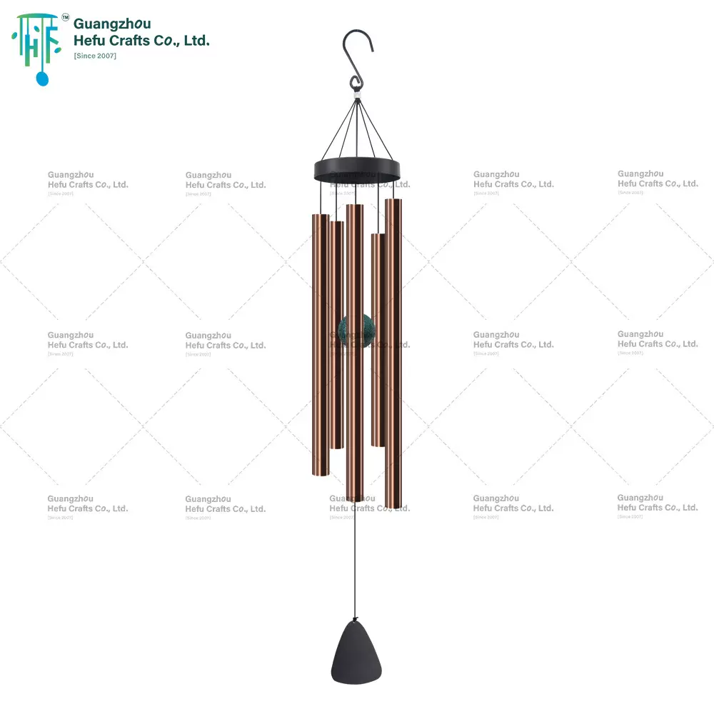 HF 51英寸卡其色音乐风铃简约跨境礼品欧洲印花图案蓝水图案撞针