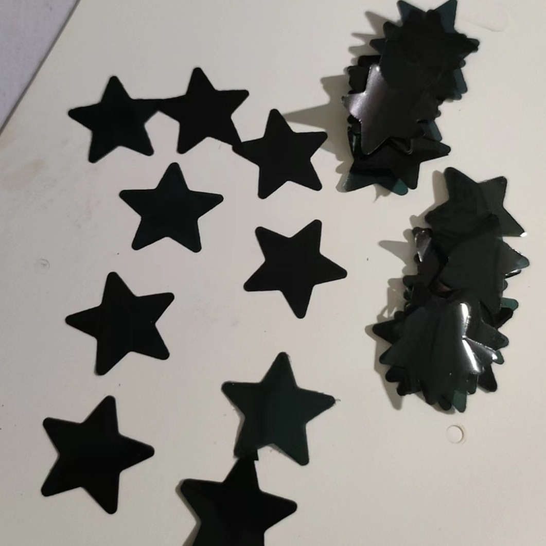 大红七彩粘合膜切条宝蓝金属膜切爱心亮片填充气球大红膜切小圆片