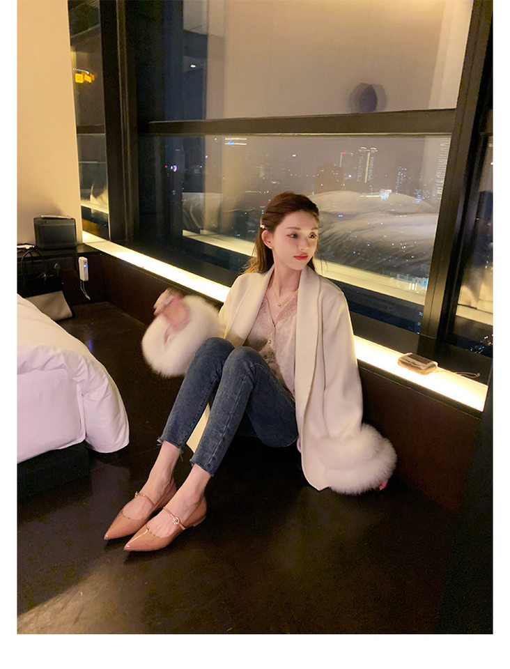 Giày cao gót nữ mũi nhọn quai ngang da mềm gót thấp 1–3 cm — Màu hồng nude, Màu đen chi tiết 46