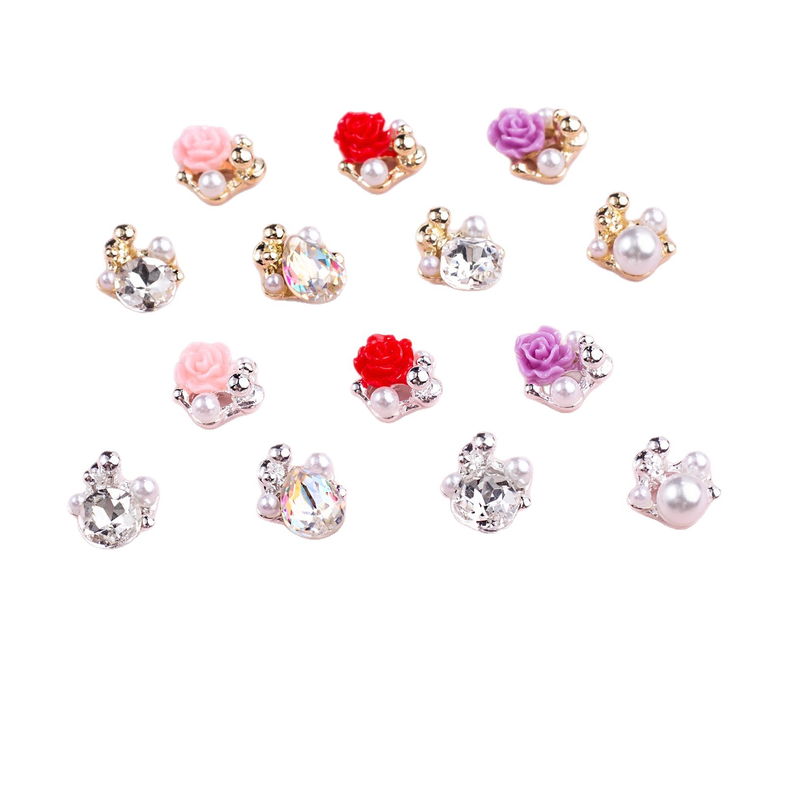 Nueva decoración de uñas, diamantes, camelia, accesorios de uñas, montones de rosas, accesorios de diamantes, uñas, joyas de uñas image 5