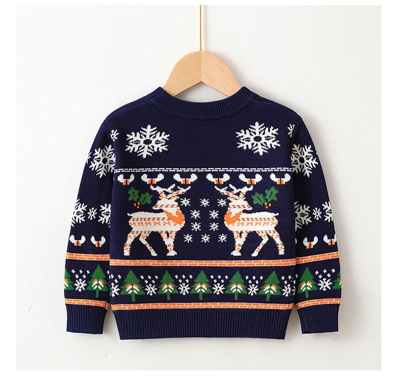 Elk Pattern Winter, Autumn Season Girl'S Gender Fashion Style Christmas Fashion Elk Knit Hoodies & Sweaters