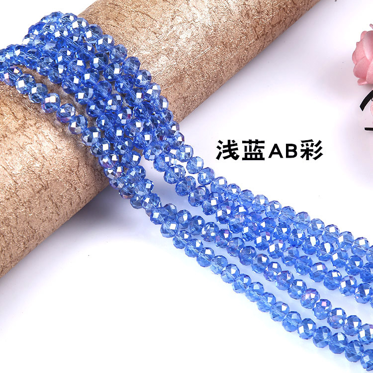 Cross-border wholesale AB color crystal flat beads cut surface beads diy glass wheel beads clothing hair accessories