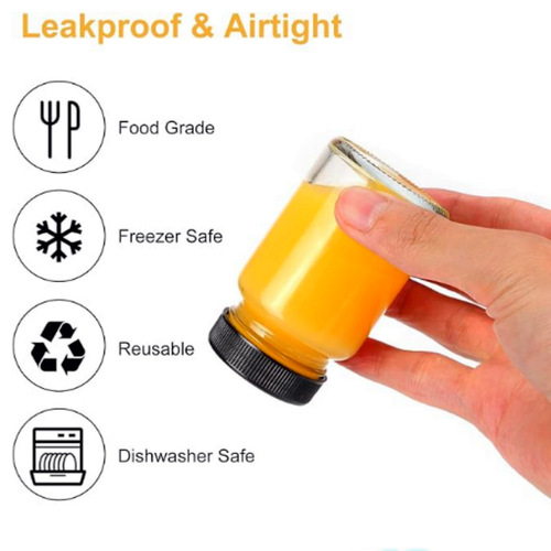 Hot-selling 2oz transparent large-mouth glass bottles reagent bottles pigment bottles juice drinks storage bottles sealed