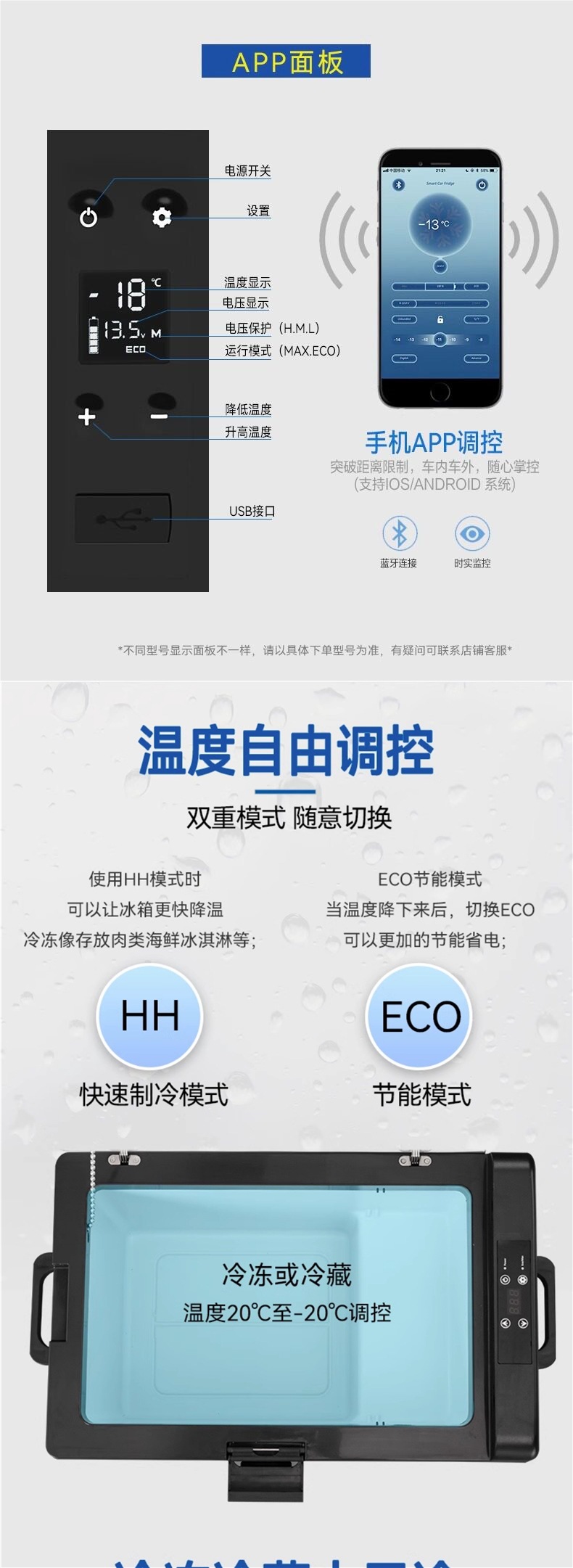 Ice Tiger Car Refrigerator Compressor Cooling System for Car and Home Dual-Use, Freezing and Refrigeration, 12V/24V Universal, Small Electric Refrigerator for Trucks