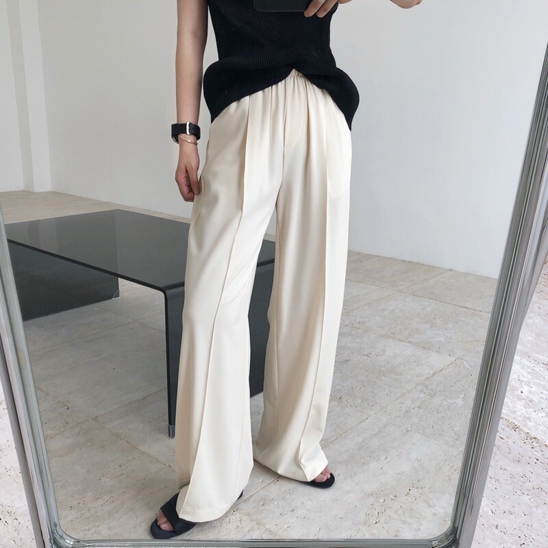 Summer New Stylish Quality Lazy Straight Wide-Leg Pants Loose Slimming Casual Drapey Lazy Pants Long Pants for Women