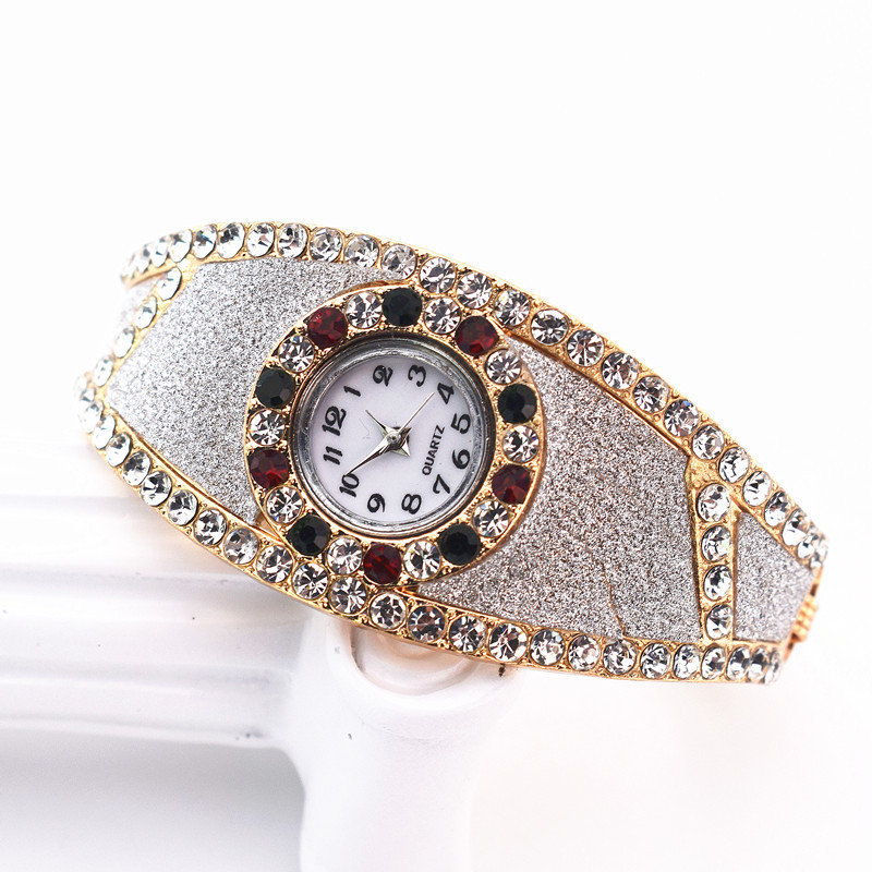 Open Diamond-encrusted Bracelet Watch Small Fresh Digital Watch Female Student Korean Fashionable Quartz Watch Women's Bracelet Watch