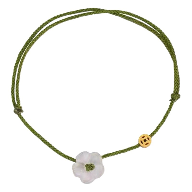Spring green mini rich flower hand rope hand woven girlfriends bracelet ins White temperament transfer couple gift