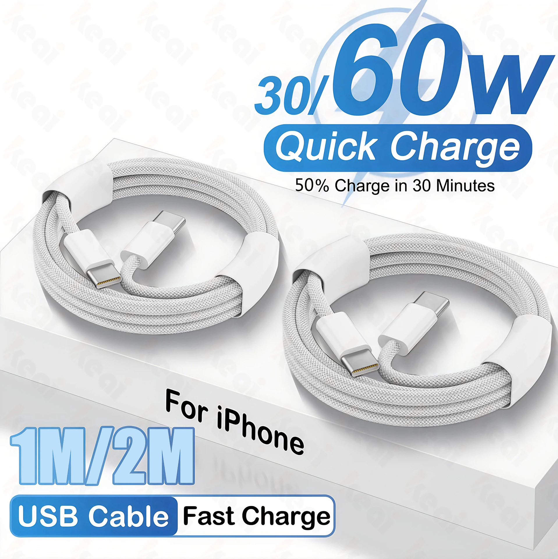 123m suitable for Apple iPhone15 double typec data cable 60W Android pd charging cable nylon braided cable