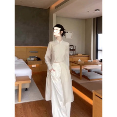 新中式女装中国风茶服禅意风清冷松弛感老钱风套装开秋穿搭一整套