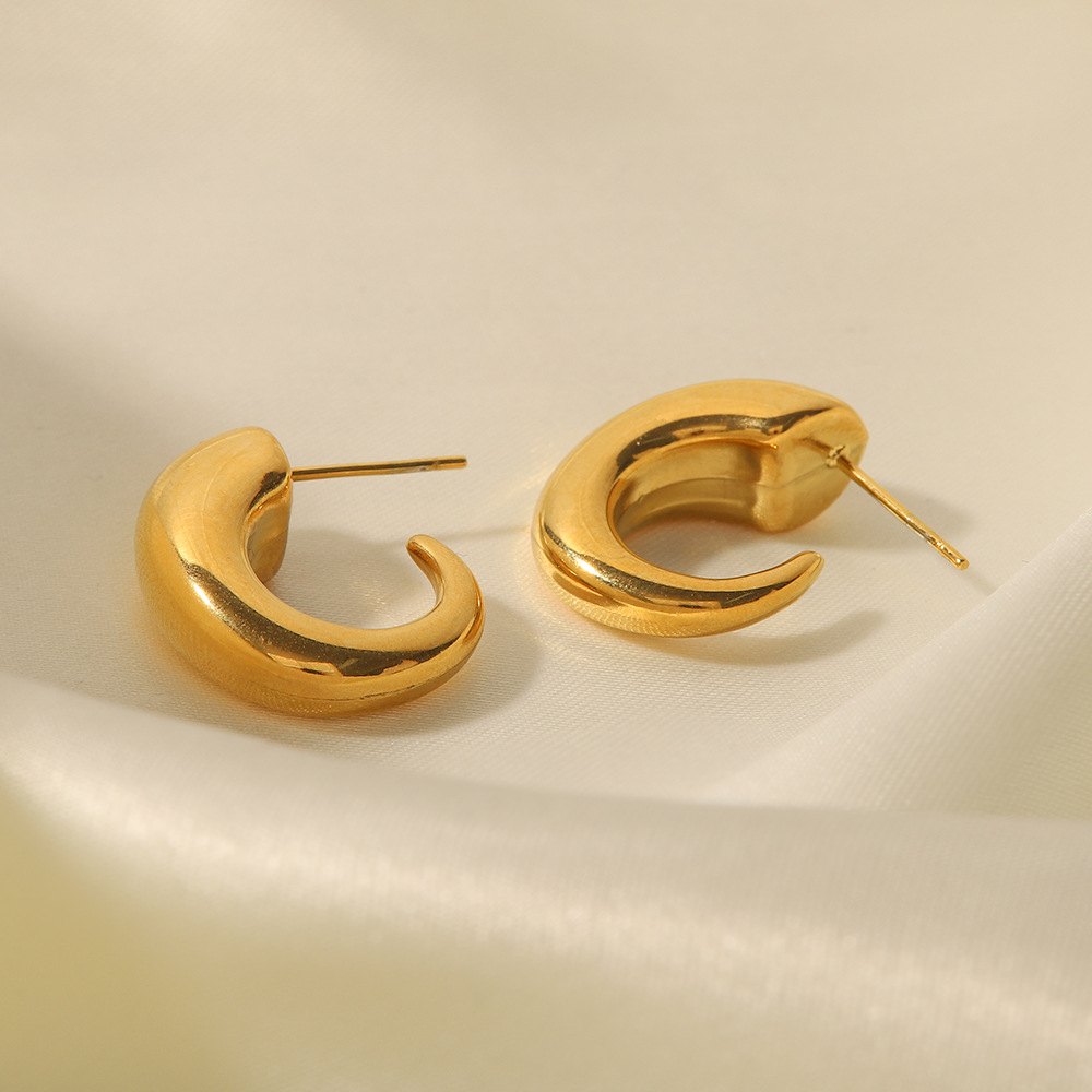 Fashion Geometric Stainless Steel Gold Plated Earrings 1 Pair