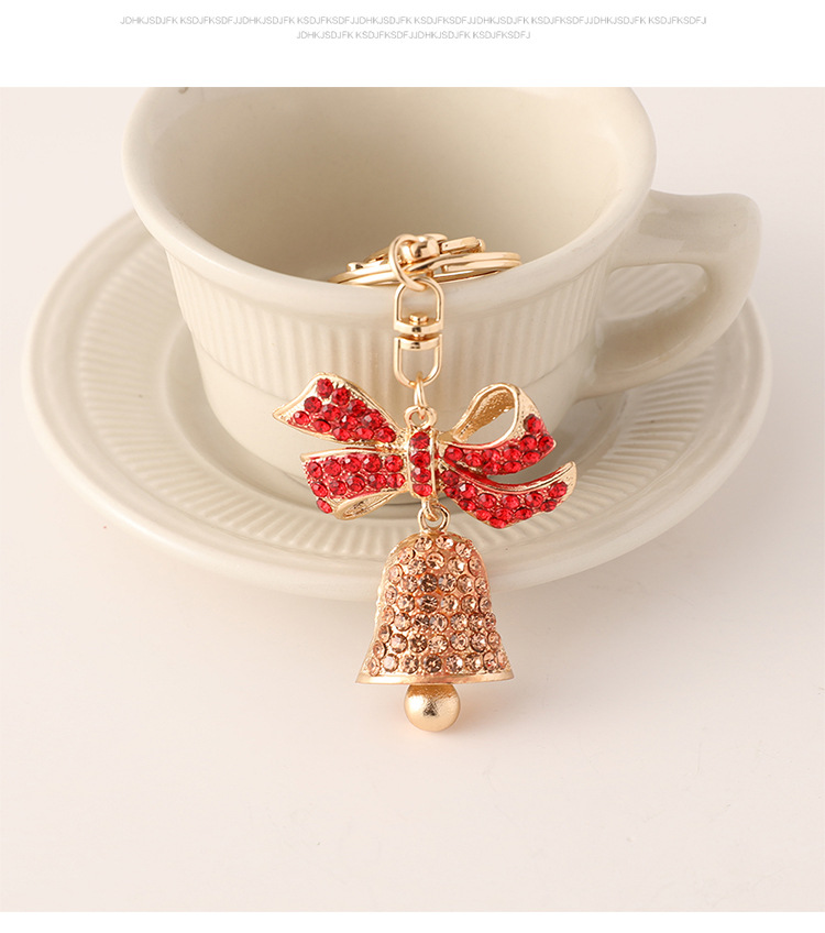 European Style Alloy Bell Christmas Unisex Bag Pendant Keychain display picture 6