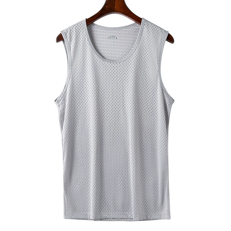 Men's summer silk sports quick dry basketball breathable base body-friendly vest, plus size