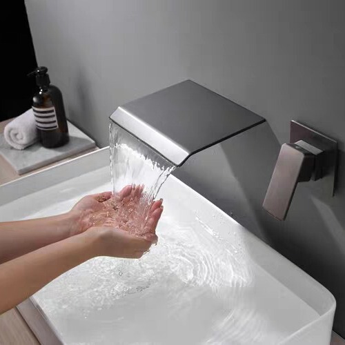 Concealed basin faucet waterfall outlet faucet hotel engineering hidden basin faucet bathtub faucet