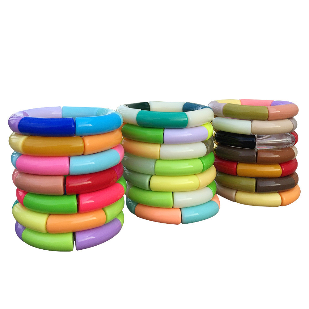 Lady Round Arylic Patchwork Womenu0027S Bangle 1 Piece