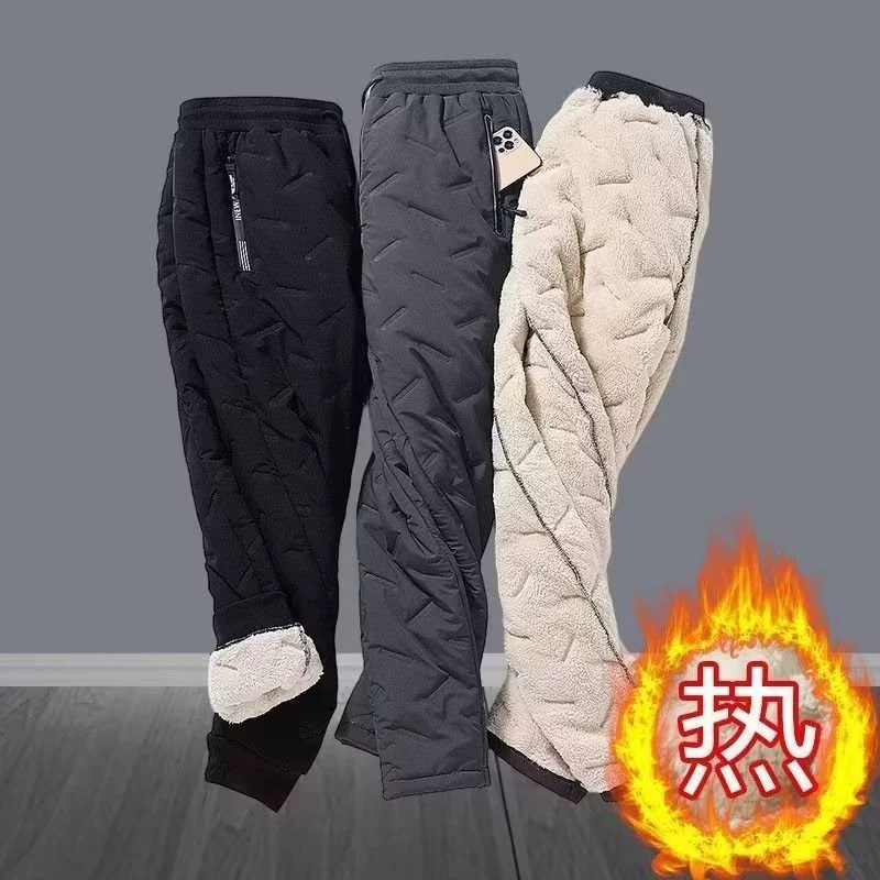 Velvet elastic keep warm winter trousers