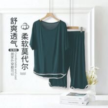 厂家批发200斤大码胖妹妹女莫代尔短袖睡衣套装宽松家居服两件套