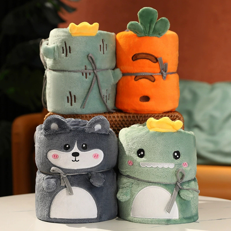 Alfombra de aire acondicionado de oficina de engrosamiento es actividad de dibujos animados para niños pequeños regalos fabricantes de mantas al por mayor de franela tres capas