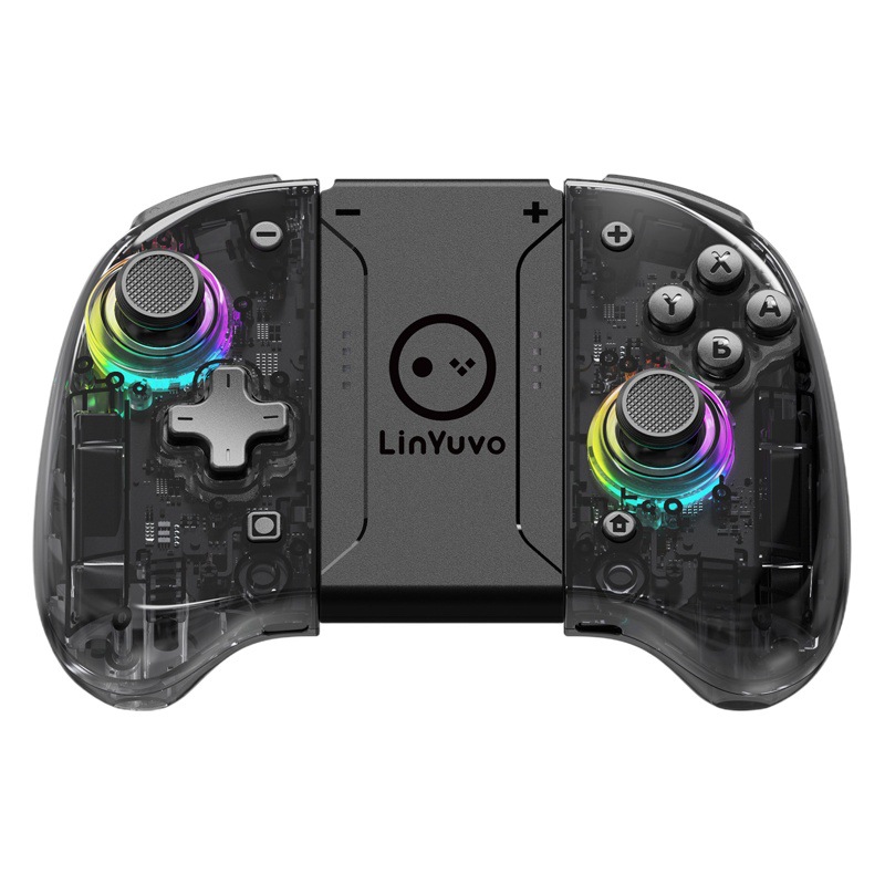 LinYuvo Joint Tour interruptor alegría con Bluetooth mango colorido RGB colorido luz macro función izquierda y derecha mango