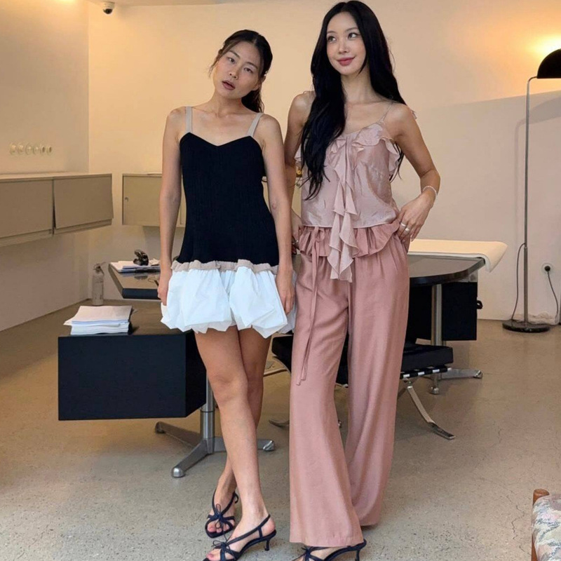 Pre-sale 2026 Summer New Korean Version A*TELIER EDITION Drawstring Lace Straight Casual Pants Pre-sale 2026 Summer New Korean Version A*TELIER EDITION Drawstring Lace Straight Casual Pants