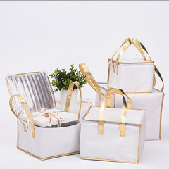 Wholesale hand-held zipper insulated takeout barbecue meat preservation cold storage bag hand-held bag milk tea cake insulated bag