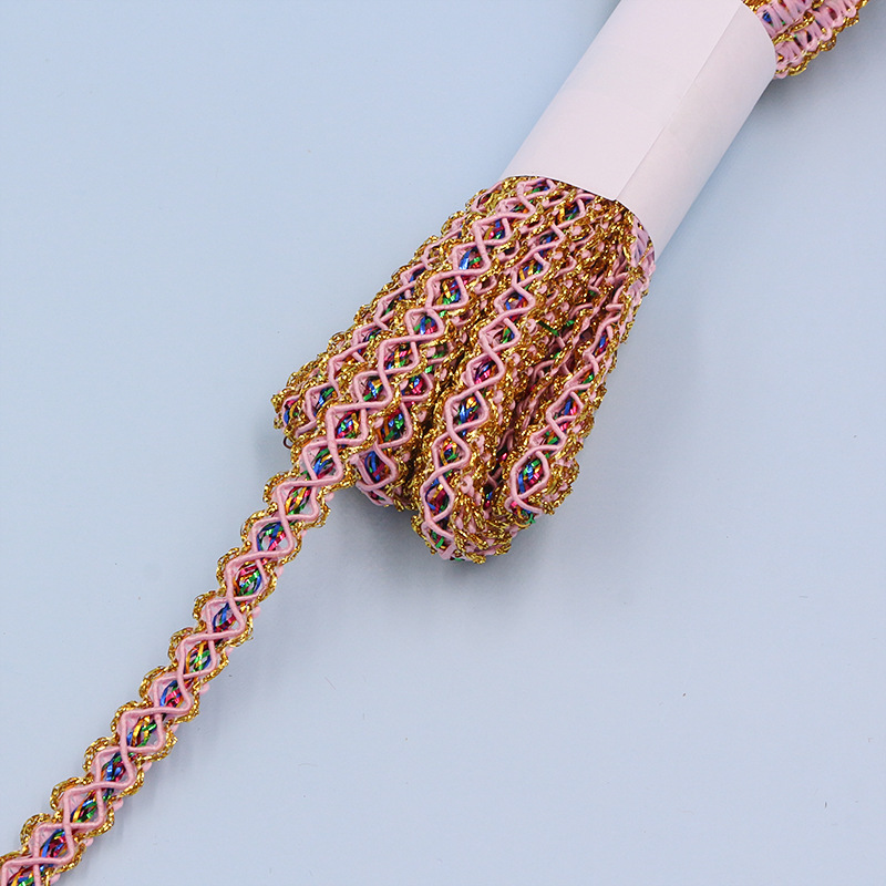 9 metros un rollo 1cm de ancho seda dorada ola encaje ropa equipaje artesanía decoración zapatos sombreros accesorios de bricolaje hechos a mano