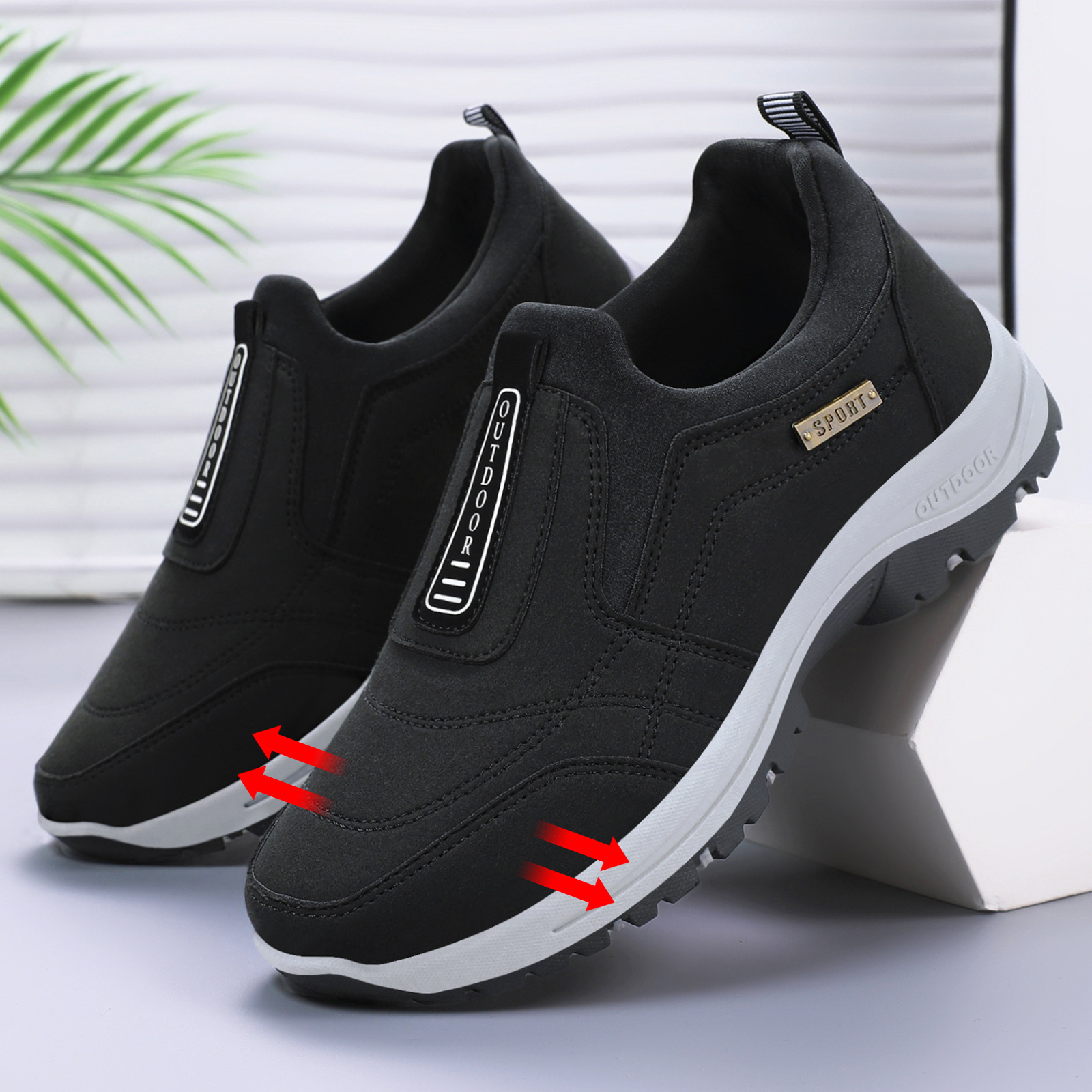 Procesamiento de zapatos para hombres, zapatos para caminar para hombres personalizados, zapatos individuales de color sólido, zapatos deportivos resistentes al desgaste de suela suave, zapatos casuales cómodos para hombres