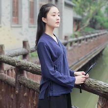 改良唐装女春秋款汉服外穿复古风中国风上衣汉元素茶服女禅意文艺