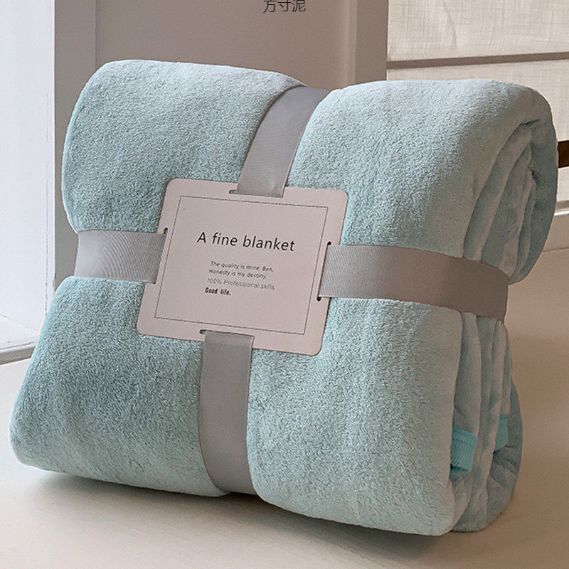 Flange sábanas de lana de coral gruesas mantas de lana de coral cuatro estaciones siesta mantas de aire acondicionado dormitorio mantas dobles