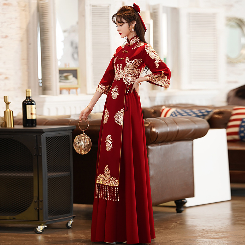 Wine red long [pregnant women]]