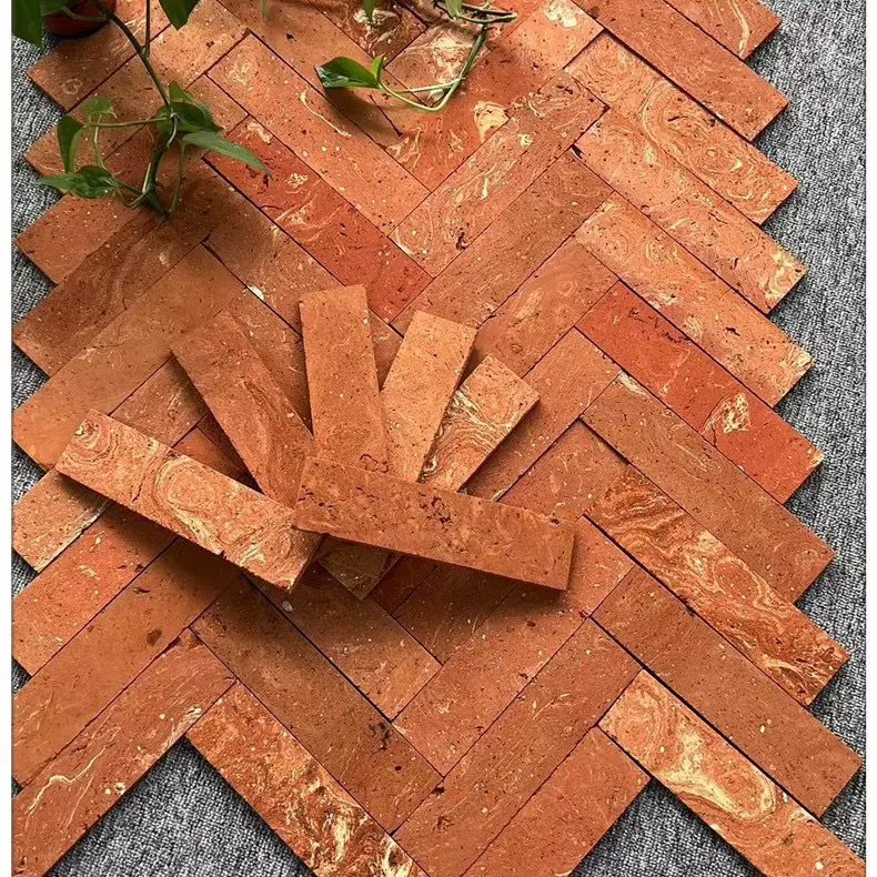 陶土砖复古红砖工装外墙砖面包奶茶店咖啡店餐厅吧台渐变背景墙砖
