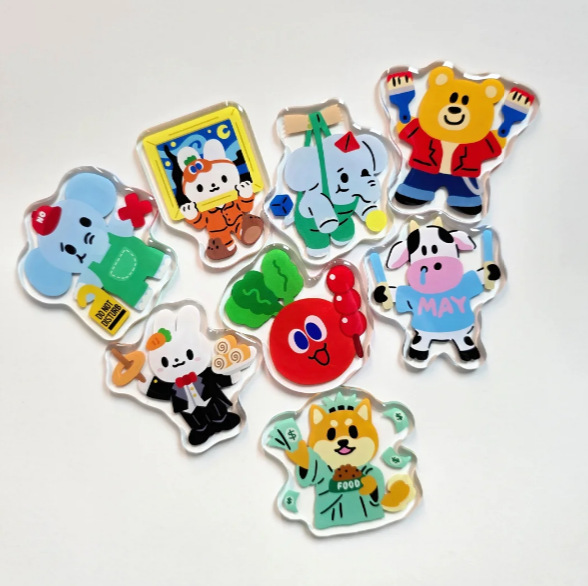 Acrylic Refrigerator Magnets DIY Cultural and Creative Cartoon Magnetic Stickers Epoxy Soft Magnetic Refrigerator Magnets Magnetic Stickers