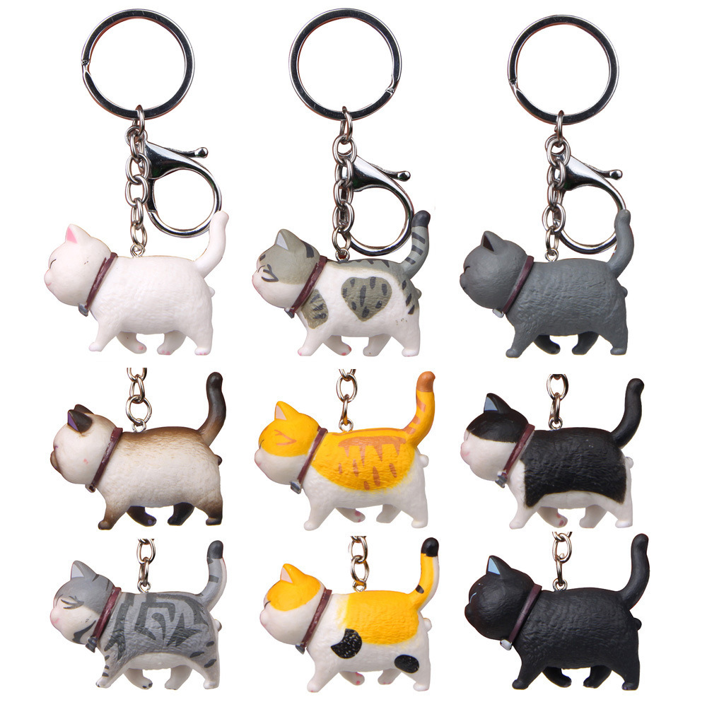 Cute Cat Metal Unisex Bag Pendant Keychain display picture 1