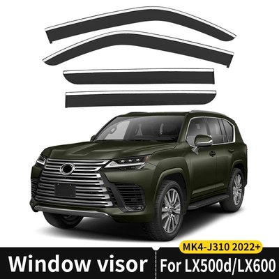 Rain shield — LX500 Window visor - standard-packing-without-logo-lexus-lx500dlx600-mk4-j310-2022-pc-ob-with-bright-strip-rain-shield