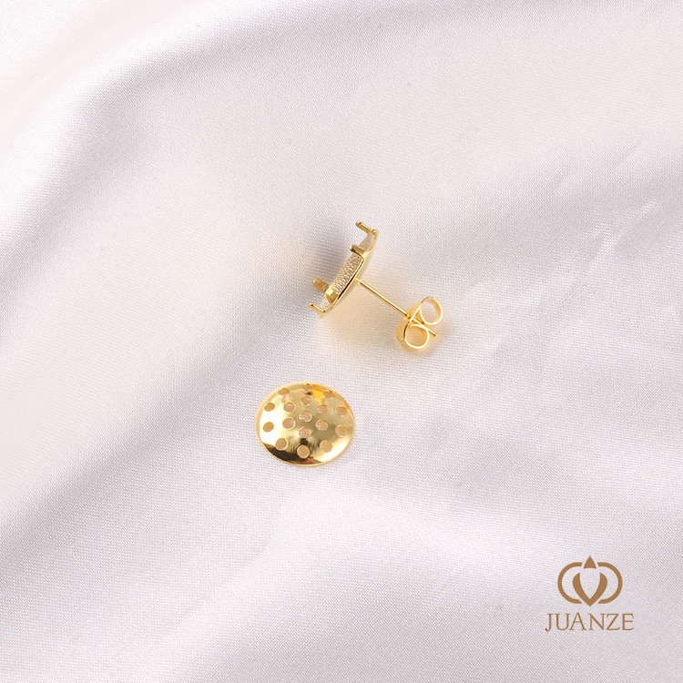 Golden earrings, 12mm, 750 sample gold, 1 pair